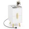 Costway Nightstand with Charging Station Home Bedside Sofa Side Tables with 2 Drawers Coffee/White